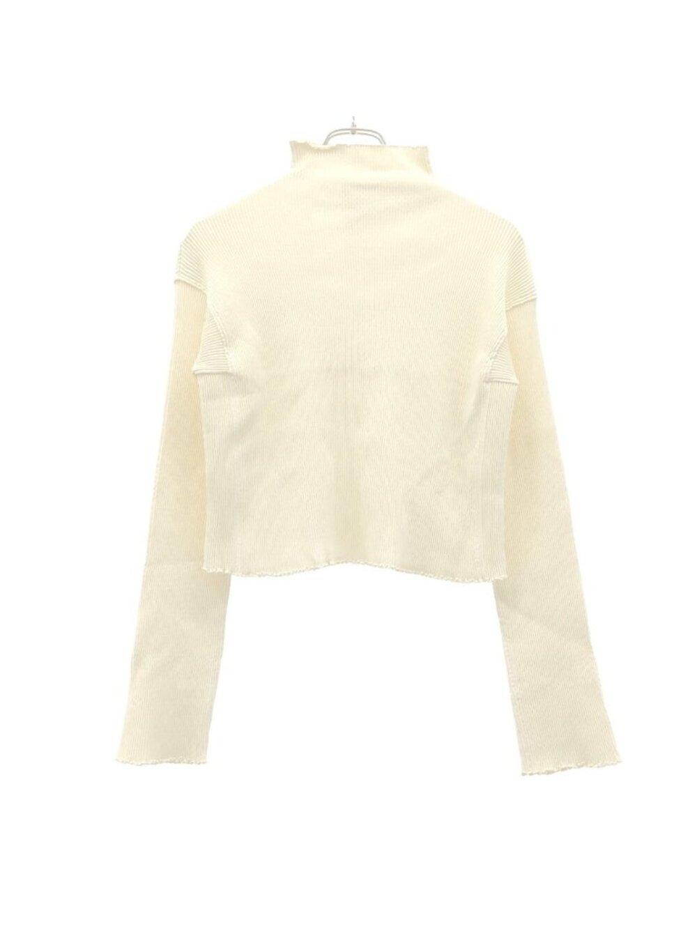 Celine by Phoebe Philo High Neck Rib Waffle Knit Top 2 Ivory Sweater
